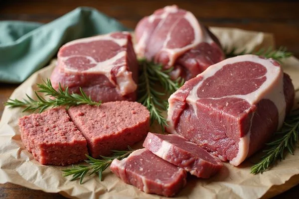 Premium grass-fed lamb cuts displayed on butcher paper