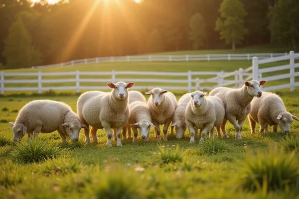 Heritage breed sheep grazing on open pasture at our regenerative farm