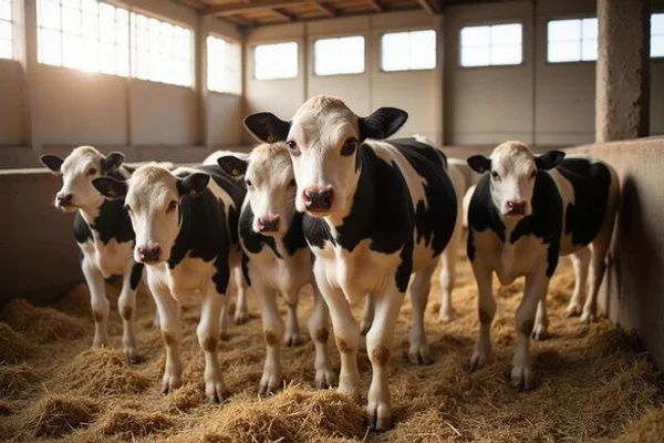 Healthy calves in spacious group-housed pens