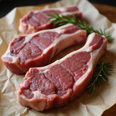 Precision-cut veal chops arranged on butcher paper