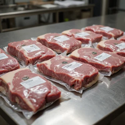 Vacuum-sealed premium cuts ready for cold-chain shipping